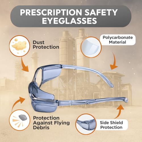 Image of FAMOUS Prescription safety eyeglass frames for men and women polycarbonate material
