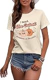 RFBIQI Teacher Halloween Shirt for Women I Teach The Cutest Pumpkins in The Entire Patch T-Shirt Funny Teacher Gift Tee Top (XL, Apricot)