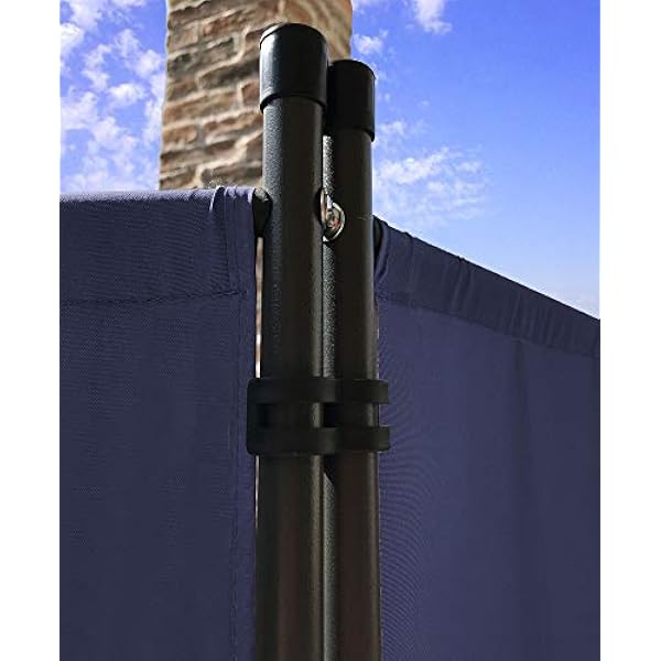 Quick Star Paravent 170 x 165 cm Tejido Divisor de habitación Jardín 3-Partición Pared de separación Plegable Balcón Pantalla de privacidad Azul