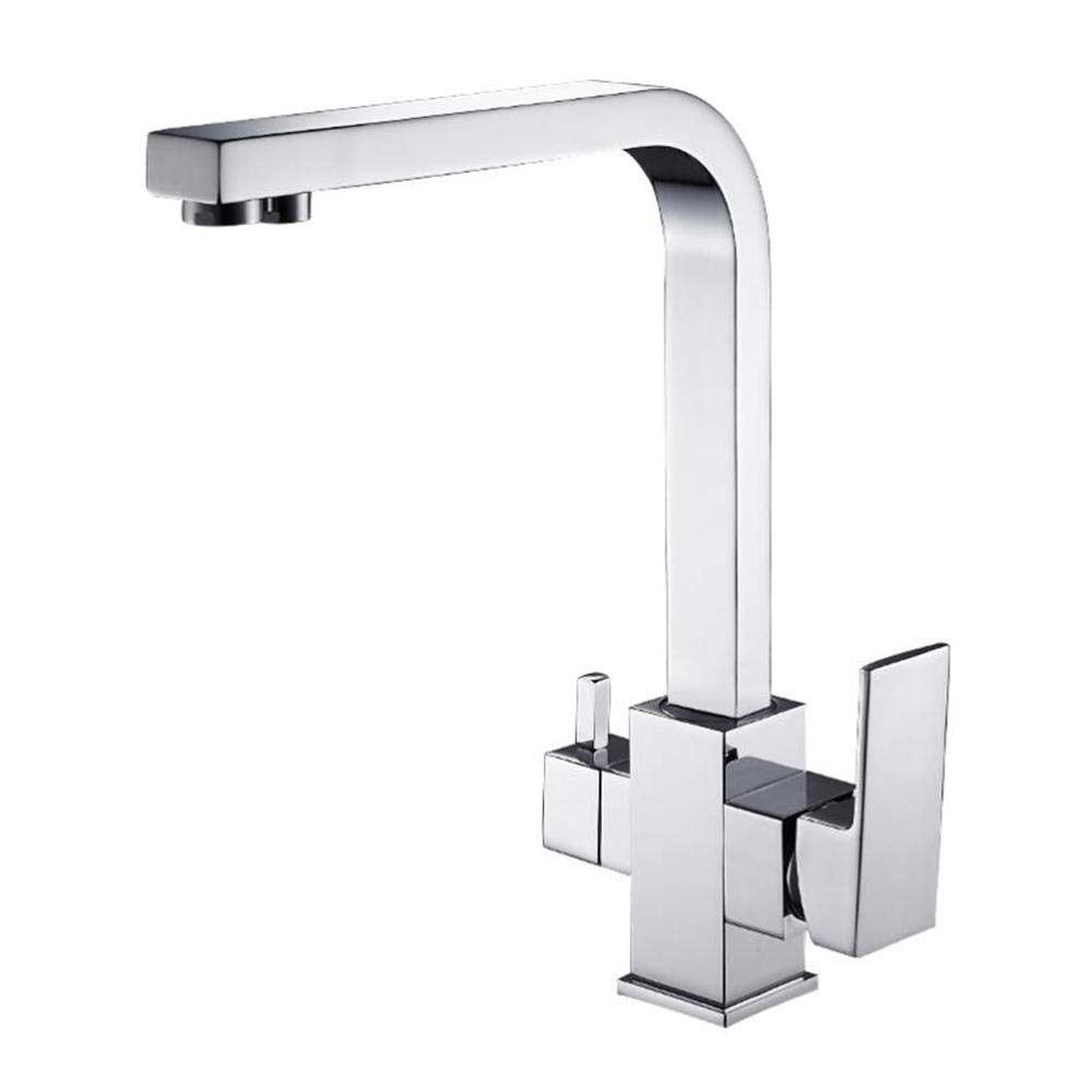 GLETSF 360Swivel Kitchen Filter Faucet Deck Mounted Mixer Tap Drinking Water Sink Tap For Home Kitchen Stylish And Functional Kitchen,Brushed Gold,Brushed Gold
