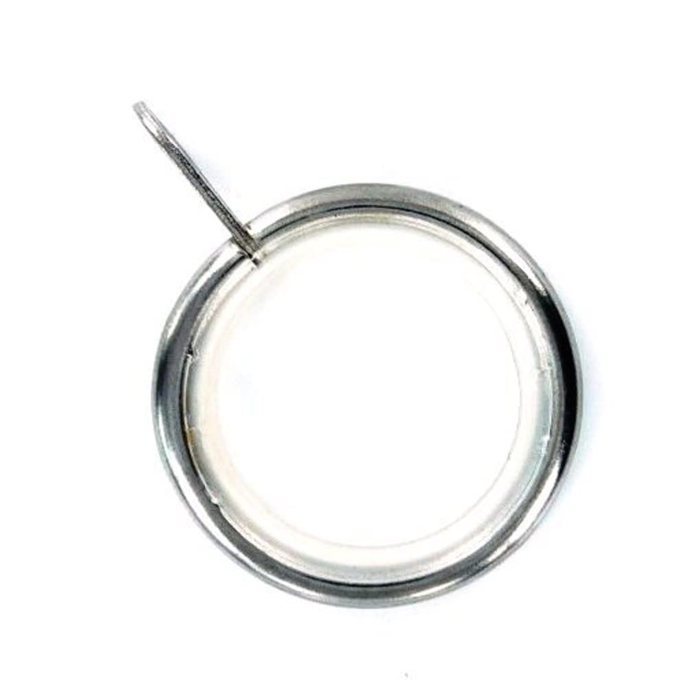 Merriway BH05504 (24 Pcs) Silent Running Curtain Drapery Pole Rod Ring Fixed Eye Chrome Inner Dimension 23mm - Pack of 24 Pieces, Silver