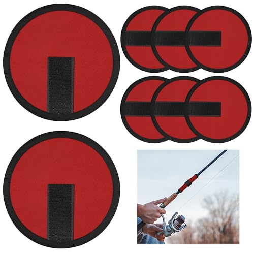 Zhaoyao 8Pcs Fishing Covers Red Fishing Rod Sleeve and Hook Covers for Rod to Protect Fishermen from Sharp Fish Hooks Wrap