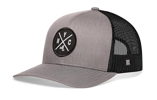 Image of HAKA State City Trucker Hat for Men & Women, Adjustable Baseball Hat, Mesh Snapback, Sturdy Outdoor Black Golf Hat