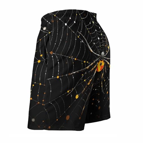 Mens Shorts Spider in Web Men Swim Trunks Quick-Dry Beach Shorts with Drawstring Pocket Bathing Suit4