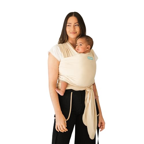 Image of Moby Baby Wrap Carrier Classic for Newborns to Toddlers (8-33lbs), Infant Sling Carrier, Lightweight & Hands Free Design, Adjustable for All Body Types (Sand Dollar)