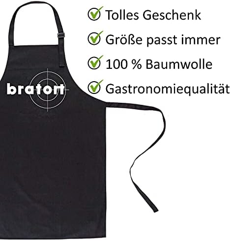 GRILLHIT X Grillschürze, Schürze schwarz: Bratort - Geschenk für Männer