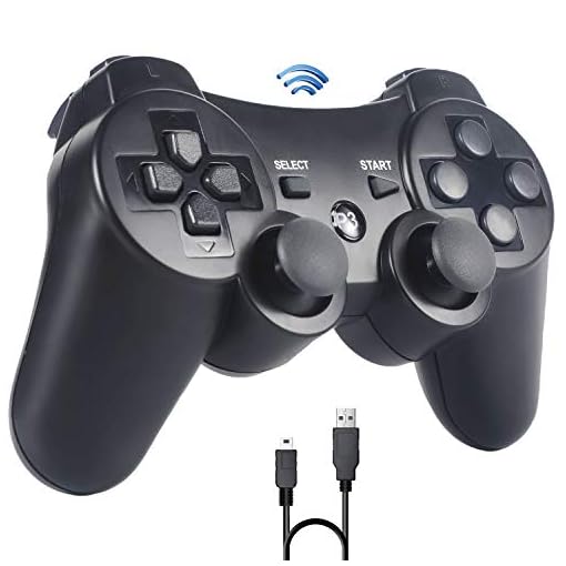 Mando PS3,Sefitopher Bluetooth Controller Joystick con Doble vibración Compatible para