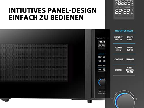 Toshiba MV-TC25T(BK) 4-in-1-Mikrowellenherd mit Heißluftfritteuse, Origin-Inverter-Technologie, leicht zu reinigendem Emaille-Innenraum, 25 L, 2100 W, Schwarz – Bild 6