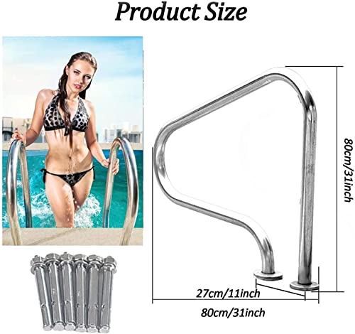 Barandal para piscina de acero inoxidable 2 piezas miniatura 2