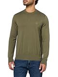 BOSS, Square Logo Cotton Blend Knit Sweater, Kalamata Green, XXL