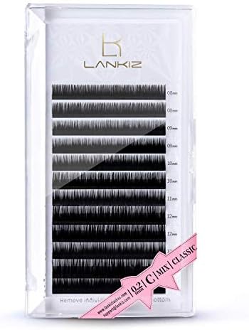 LANKIZ Eyelash Extensions Individual Lashes 0.15|0.2mm C|CC|D|DD Curl 8-15mm Volume Lash Extensions (15 mm, Classic C - 0.2)