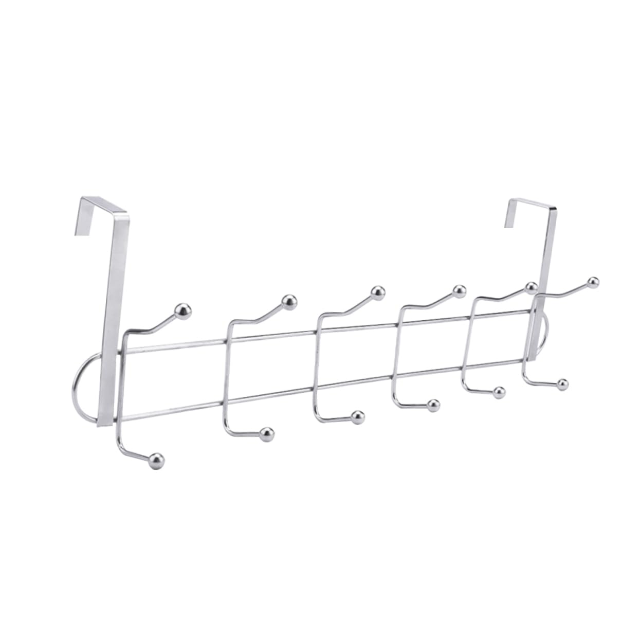 VILLFUL 1pc Metal Hooks Coat Rack Hooks Back of Door Hooks Hangers for Clothes Kitchen Hooks Double-Row Hooks Over Cabinet Hook Rack Hooks for Clothes Back Door Coat Rack Towel Hook Silver