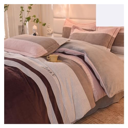 Ensemble de literie 4 pièces en velours de lait hiver drap-housse style minimaliste 1.8M - 2