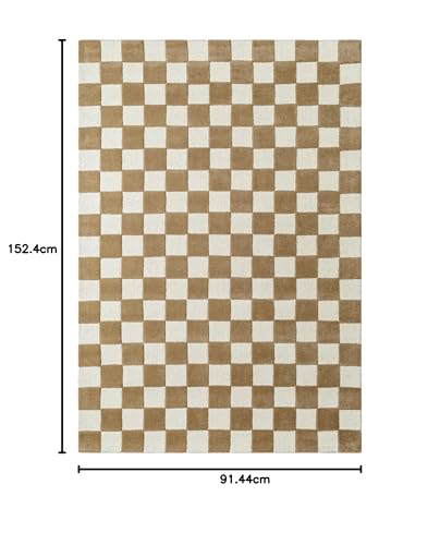 Image of Hand Tufted Wool Carpets Anti Shedding Rug Modern Carpets for Living Room Size 3x5 Feet
