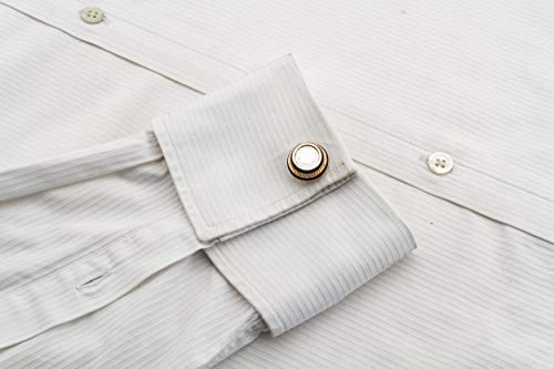Men's Iconic Star Emblem Formal Executive Cufflinks For Gold & Black
