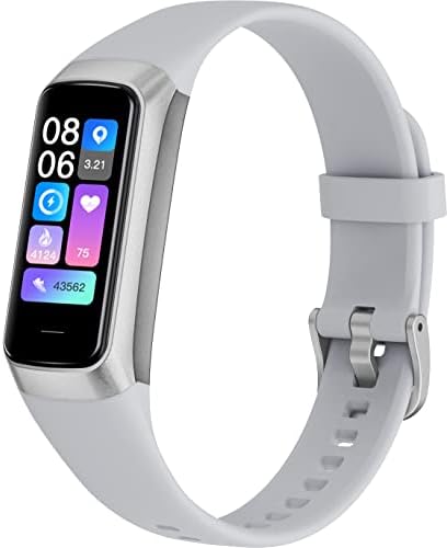 Zeacool Fitness Tracker, Activity Trackers,Smart Watch with 1.10” AMOLED Touch Color Screen,5 ATM Waterproof Step Counter for Walking,Heart Rate Monitor,Sleep Monitor for Women Men (Gray)