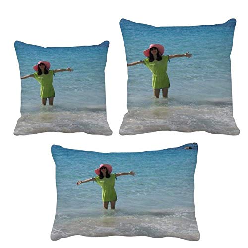 Coussin plage vague mer Ellie Yao : ensemble housse et insert
