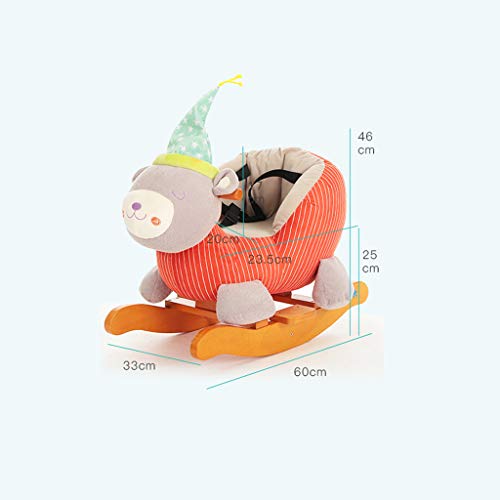 Schaukelpferd Kinder Musik Trojaner Baby Spielzeug Baby Schaukelstuhl Massivholz Geschenk Schaukelspielzeug HUYP (Color… – Bild 4