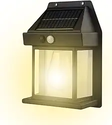 Luminária Solar Externa Potente Arandela Energia Solar, Lâmpada Vintage com Sensor e Acendimento Automático, Ideal para Decoração e Iluminação de Ambientes Externos, Impermeável