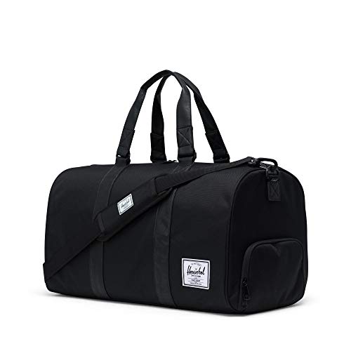 Herschel Novel Duffel Bag, Black/Black Synthetic Leather, Classic 42.5L