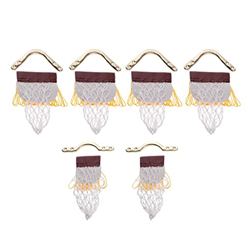 Simhoa 6Pcs Kids Standard Snooker Pool Table Pu Leather Net Bag Iron Bracket #TOP6