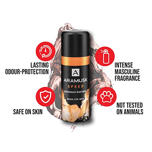 Image of Aramusk Deodorant For Men With Long Lasting Fragrance| Musk, Intense, & Speed Everyday Wear Body Spray Assorted Pack| 150ml Each