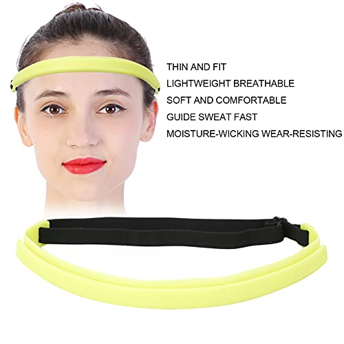 Sporthoofdbanden Ademende Elastische Siliconen Zweetband Elastische Hoofdbanden voor Gidszweet Bij Het Hardlopen Yoga Fietsen Oefening(Geel) - Image 5