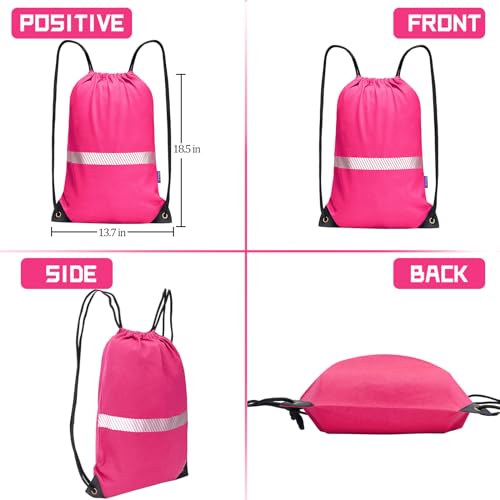 Image of AYKRM Custom Pink Drawstring Backpack Bag work Sackpack logo