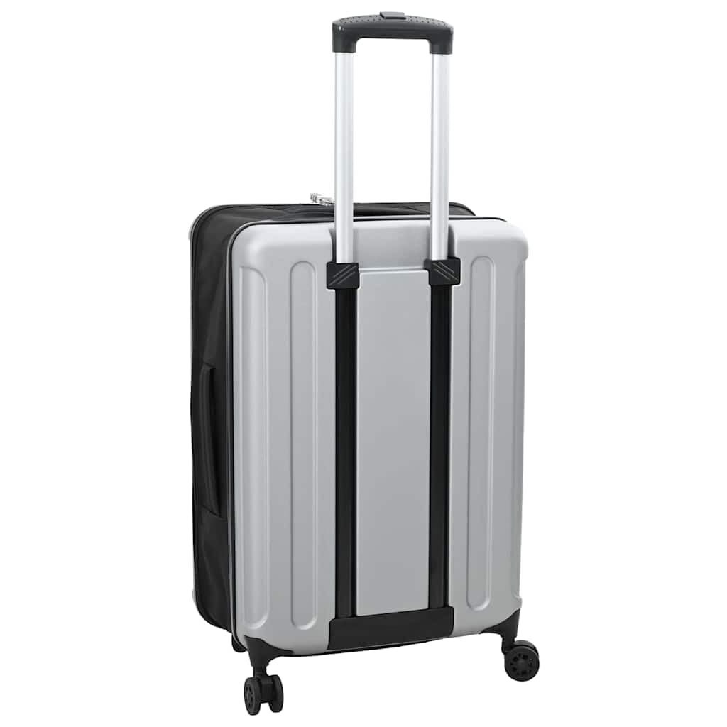 Srebrna walizka podróżna z zamkiem z tworzywa sztucznego ABS, 43 x 27 x 66 cm, 3,7 kg, twarda obudowa, na urlop, podróż, lot, pociąg, weekend, transport w kabinie