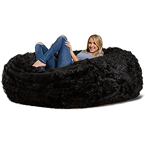 Sillón Puff Gigante de Piel Sintética, Ultra Suave y con Memoria, 1,5/1,8/2,1 m, Suave y Esponjoso (Solo Funda), Unisex