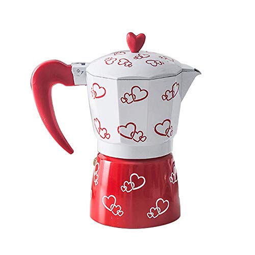 OQHAIR Caffettiera per caffè Espresso Caffettiera Moka Caffettiera Ottagonale in Alluminio per Uso Domestico Caffettiera per caffè Espresso Moka Utensili da caffè Fatti a Mano (Colore : R