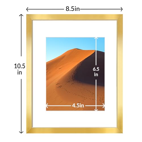 Image of LaVie Home 8x10 Picture Frame Gold Set of 10, Display 5x7 with Mat or 8 x 10 Without Mat Picture, Photo Frame Collage for Wall Gallery or Table Deco, Hanging or Tabletop Display