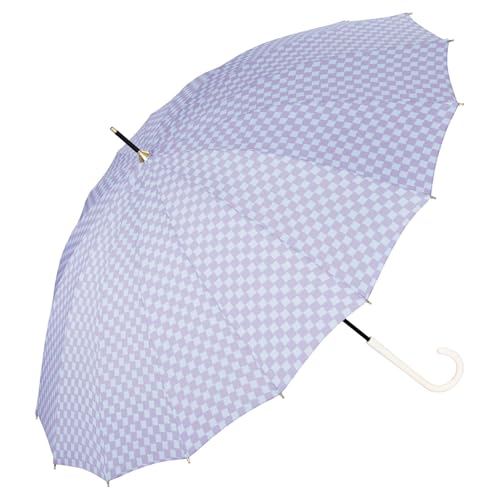 【2025】Wpc. 長傘 ジャパニーズトラディショナルカラーズアンブレラ パープル 雨傘 親骨55cm 晴雨兼用 16本骨 丈夫 通勤 通学 旅行 オシャレ 可愛い 女性 レディース レトロ 和風 JTC-03-001