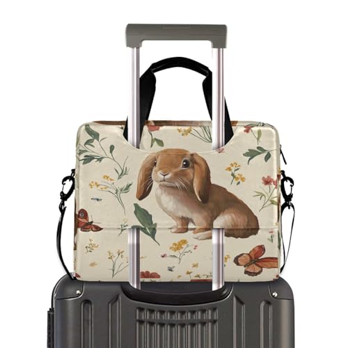Maletín portátil para laptop 15.6" beige con correa y asas miniatura 4