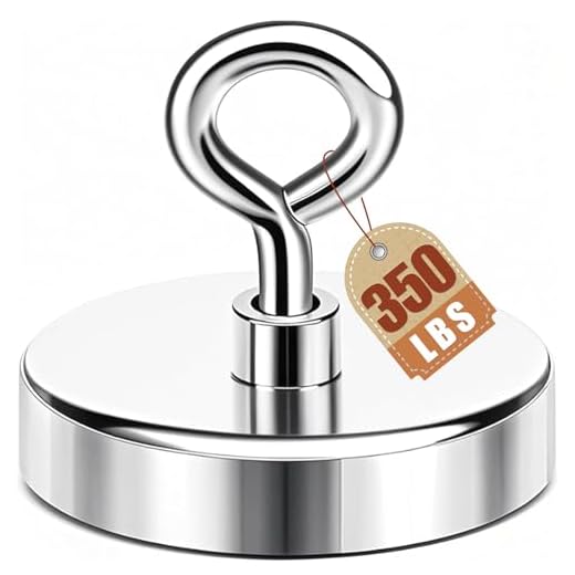Magnet 2 Inches 350 Lbs Strong Magnets Fishing Nail Removal Tool Pickup Super Heavy Duty Security Large Tags Neodymium Big Remover Powerful Strongest Clothes Magnetic High Power (50mm)