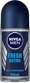 NIVEA MEN Fresh Active Anti-Perspirant Deodorant Roll On (50ml), Men's Anti-Perspirant Deodorant, Fresh Men's Roll On Deodorant + Fresh Masculine Fragrance