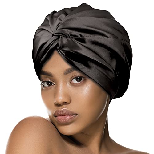 Turban de sommeil réversible contre la casse des cheveux en satin soyeux