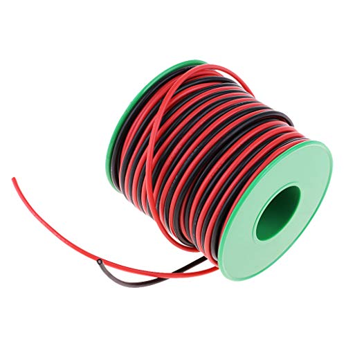 F Fityle 20AWG Cabo De Fio Flexível De Silicone 150 Fios 600V 200 ℃ Vermelho + Preto 30m / 98Ft