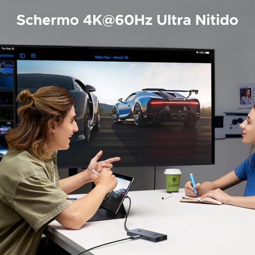 Revodok Pro 1091 10Gbps Hub USB C HDMI 4K 60Hz Ethernet Gigabit PD 100W Lettore Schede SD TF Porte Dati 2A2C Docking Station Compatibile con MacBook iPad Air Pro iPhone 17 Galaxy S25 - Hub USB - Immagine 3