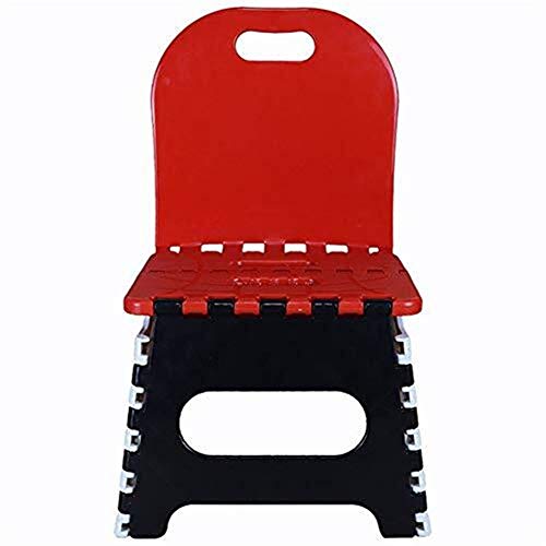 Q&F backrest portable outdoor bench backrest plastic folding stool non-slip footrest sturdy and strong can accommodate-up to 160Kg-adult footrest or/easy to open for kitchen camping folding footrest