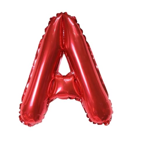 Balão de papel de alumínio com letra A, vermelho, 40 cm, balão decorativo para festas, casamentos, aniversários, Ano Novo, presente, bebé, publicidade, vitrines, caixa de fotos, nome, palavra