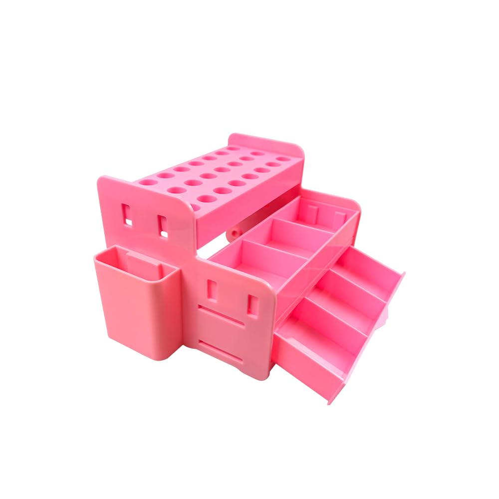 Dental Multi-Function Organizer, YOUYA DENTAL Plastic Dental Syringe Composite Organizer Resin Holder Applicator for Resin Adhesive Syringes Brush Dispenser Placement Rack (Pink) image 5