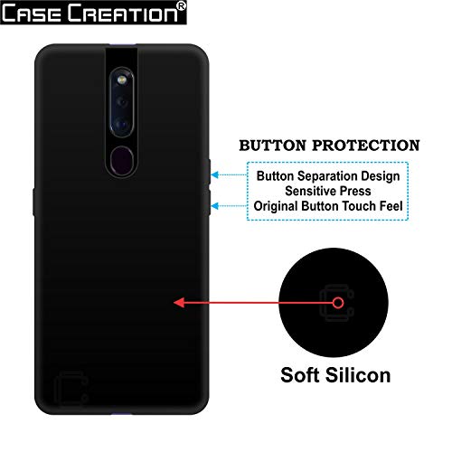 Image of Case Creation for Oppo A94 5G 2021 Back case, Oppo A94 5G Slim Flexible Smart Look case with 360 Camera All Angle Protection (Pure Black)