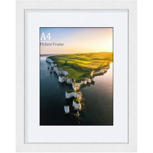 A4 Frame White MDF A4 Picture Frame with A5 Mount