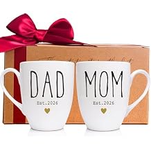 Mom and Dad Coffee Mugs Gifts for New Parents - Ceramic Couple Cups Est. 2026, Perfect for Expecting & First-Time Parents, Pregnancy Announcement, Baby Reveal Mug His & Hers Mugs -247