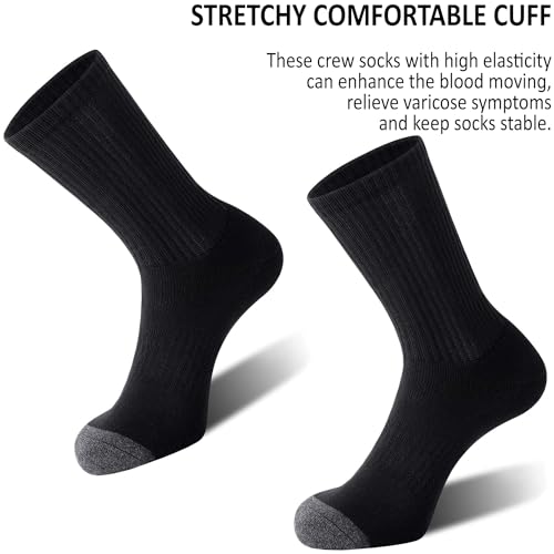Image of Women's Hiking Running Athletic Soft Cotton Moisture Cushioned Compression Crew Socks