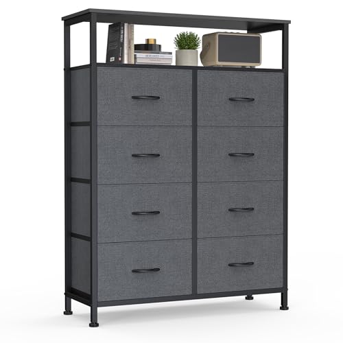 DUMOS Fabric Dresser for Bedroom with 8 Drawers, Tall 8-Drawer