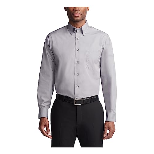 Van Heusen Men's Dress Shirts Regular Fit Silky Poplin Solid