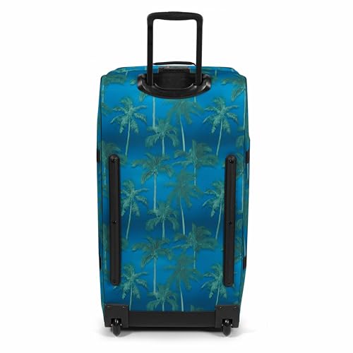 Image of EASTPAK Tranverz M - 78L Medium Soft Sided Checked Luggage, Dual Compartments, TSA Lock, Compression Straps & Smooth Inline Wheels, Brize Tree Navy