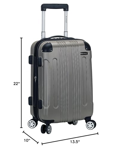 Image of Rockland London Hardside Spinner Wheel Luggage, Silver, Carry-On 20-Inch